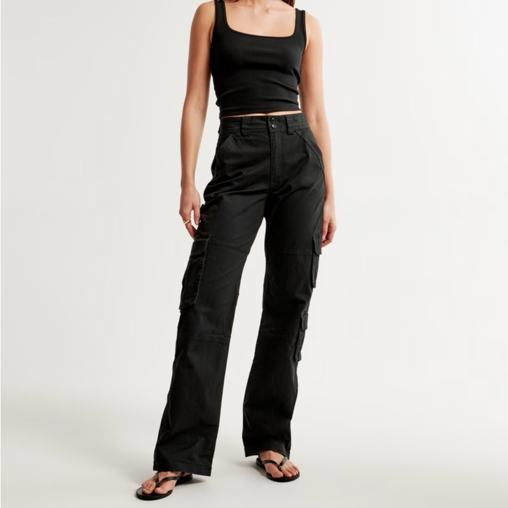 Abercrombie Black Relaxed Cargo Pants - 27 Short